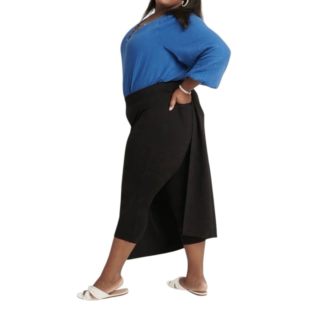 BETABRAND The Sassiest Pants Capris Midi Skirt Overlay in Black - Picture 7 of 14